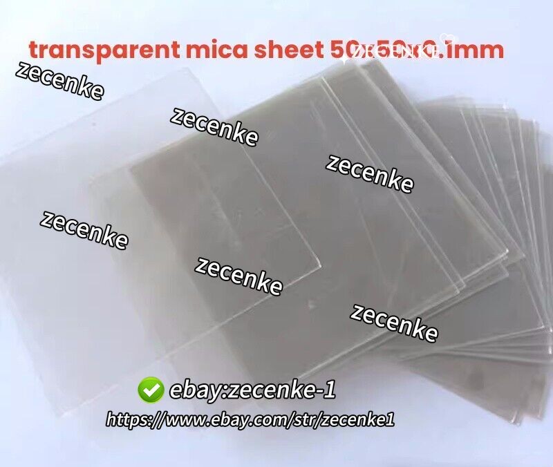 10Pc New transparent mica sheet 50x50x0.1mm insulating mica sheet