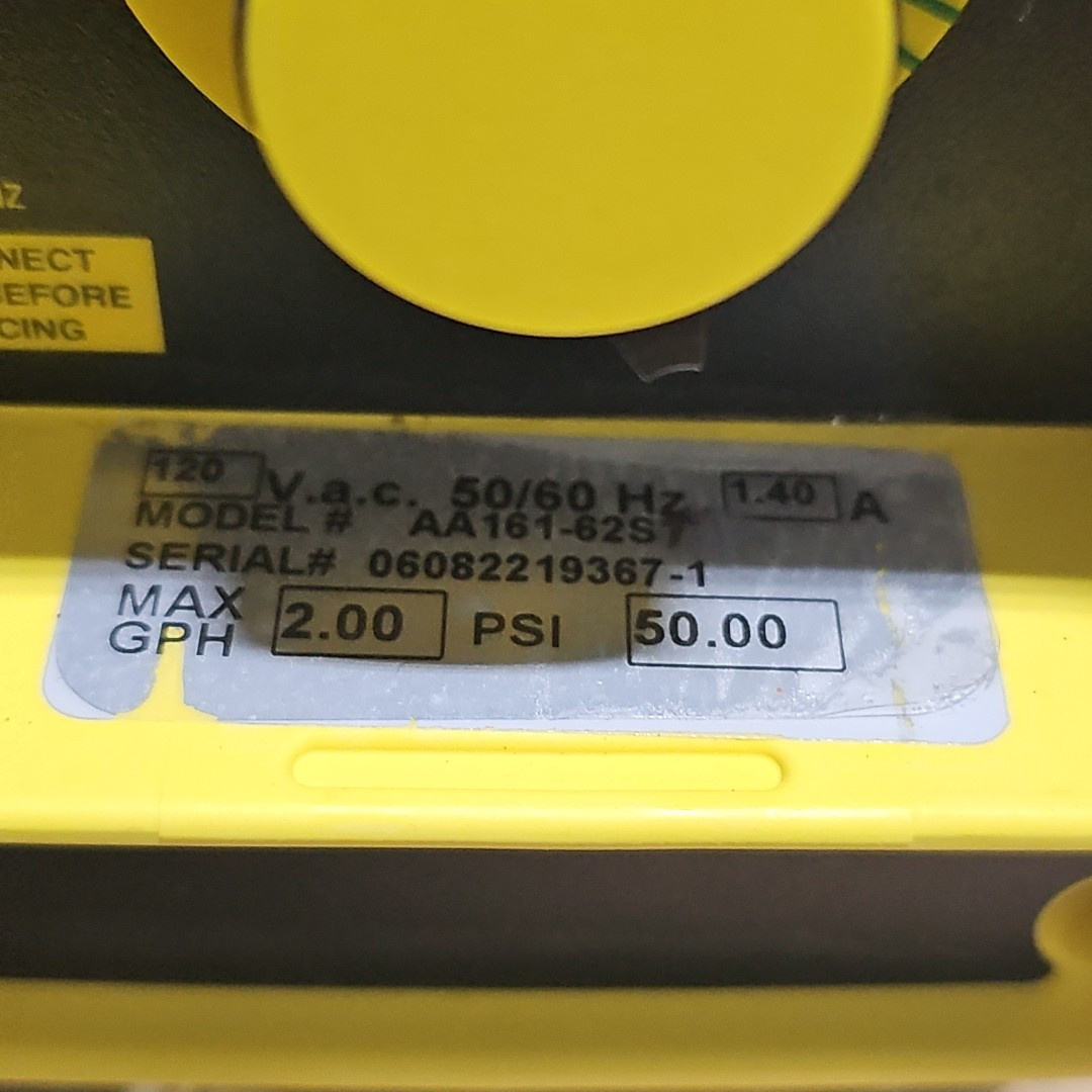 LMI AA161-62S 120VAC 1.4A 50 PSI 2GPH AA Chemical Metering Pump USED
