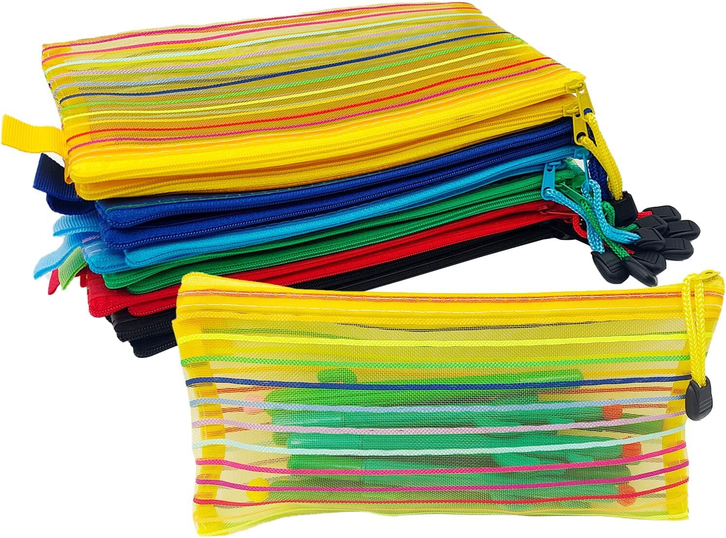 itechpanda 12 Pack Zipper Mesh Pouch, A6 Net Pouch Multipurpose…