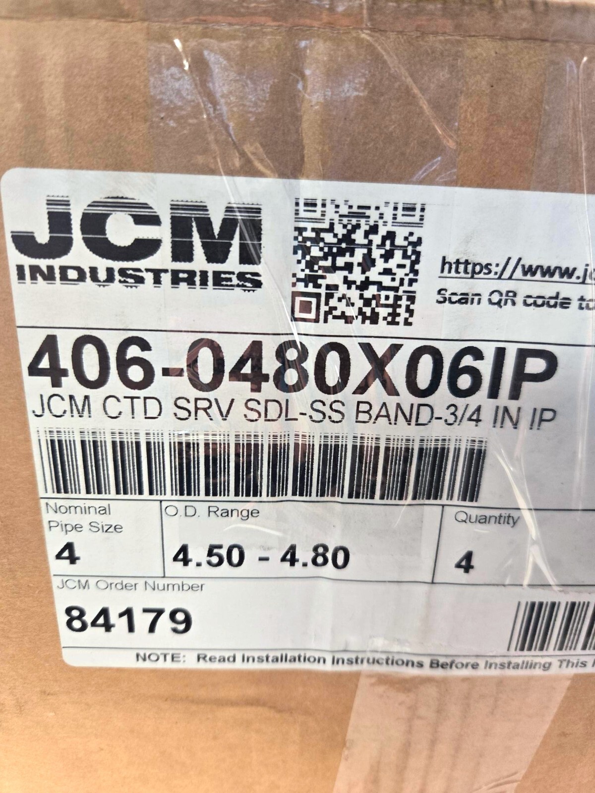 JCM Industries Model 406 3/4 x 4 Threaded Stainless Steel Double Saddle