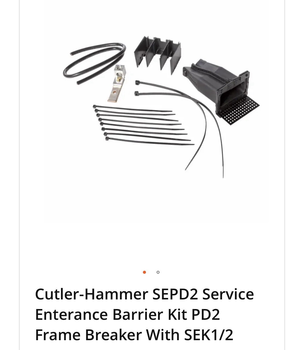 Eaton SEPD2 Pow-R-Xpress End Closure Kit for PRL1X/PRL2X PD2 Frame Breaker