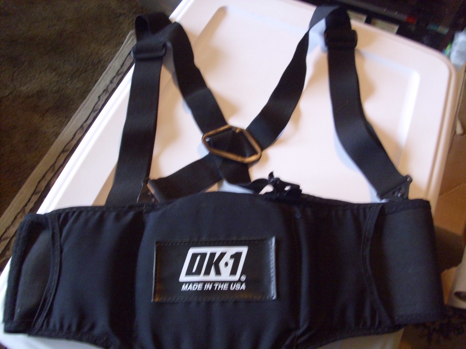 Ok-1 Back Support w/Adjustable Suspenders Medium 29-38 in. – Black