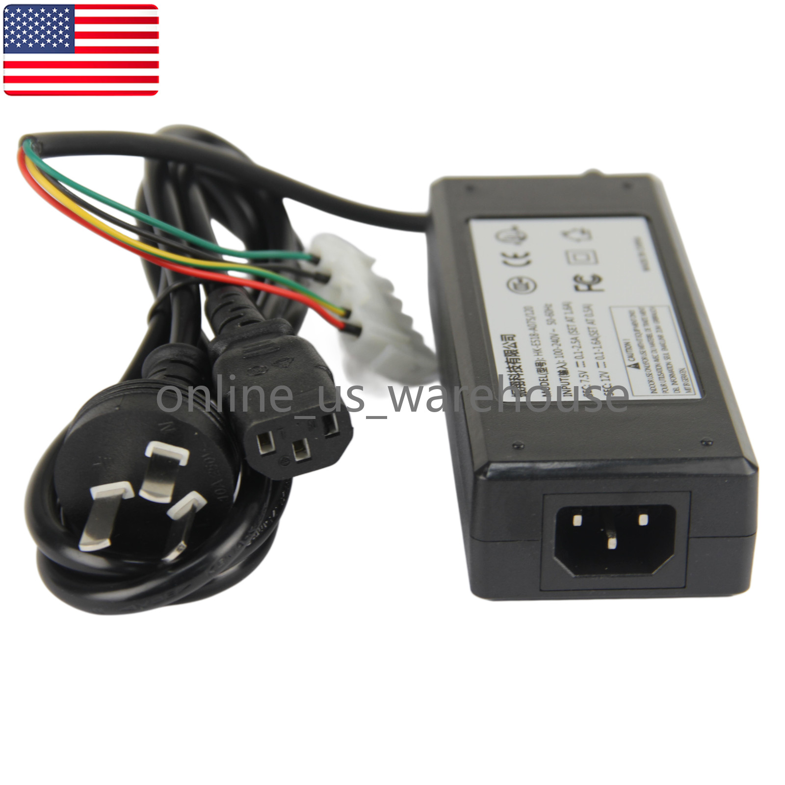 New HK-E518-A075/120 Power Adapter – US Stock