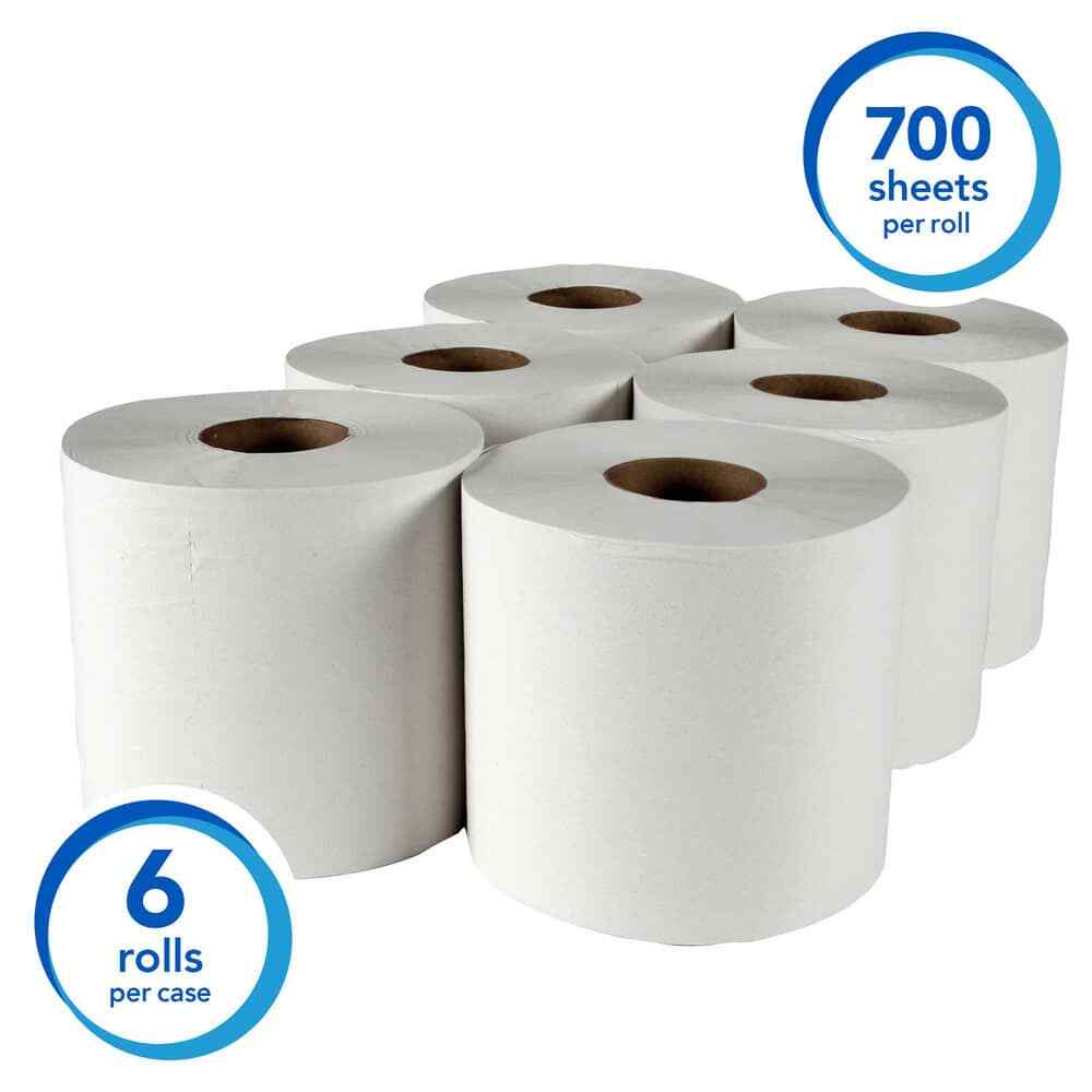 6 Pack Scott 1032 Center Pull Rolls, 1 Ply White Paper Towels, 8″ Wide