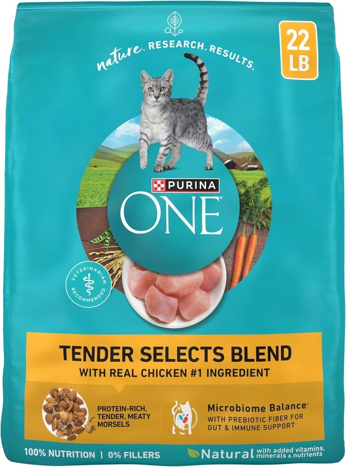 Purina ONE Tender SelecPurina ONE Tenderts Natural Dry Cat Food – Chicken, 22 Lb