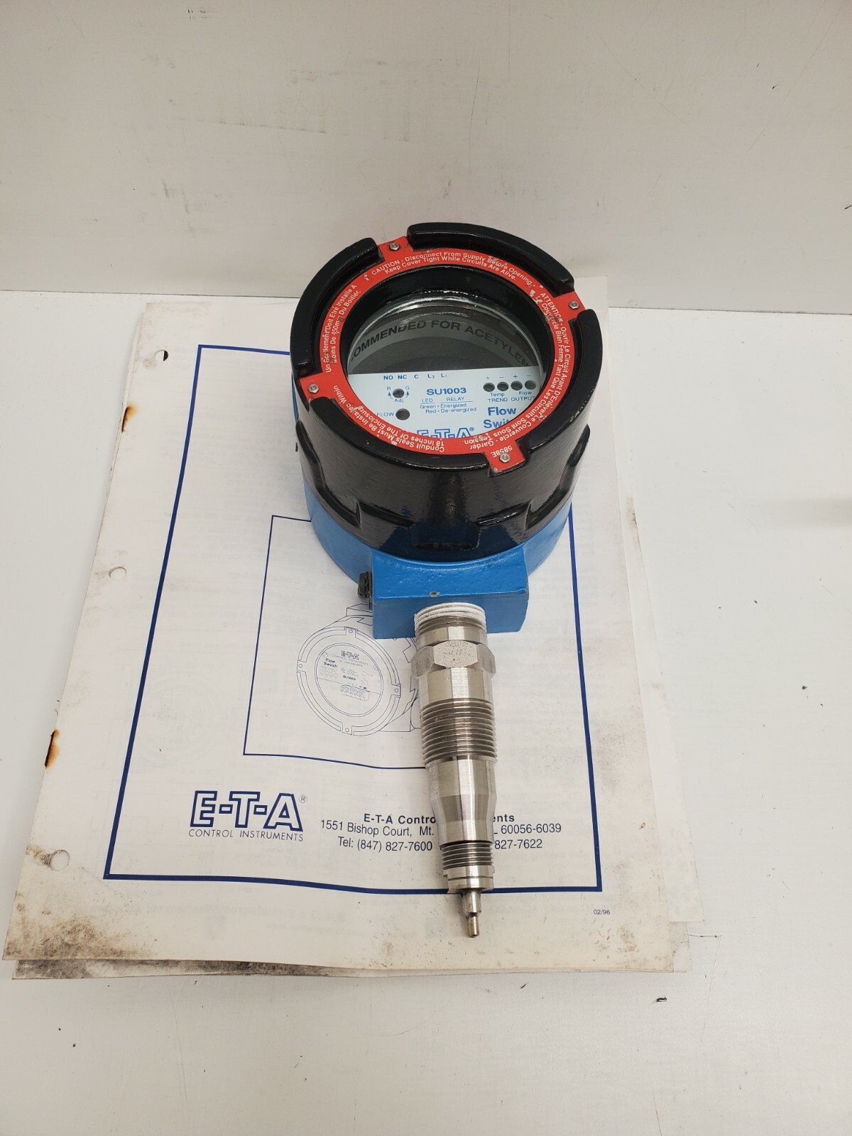 NEW OLD STOCK! E-T-A SU1003 FLOW SWITCH SU1003-01-03-075-SS-02-0-0