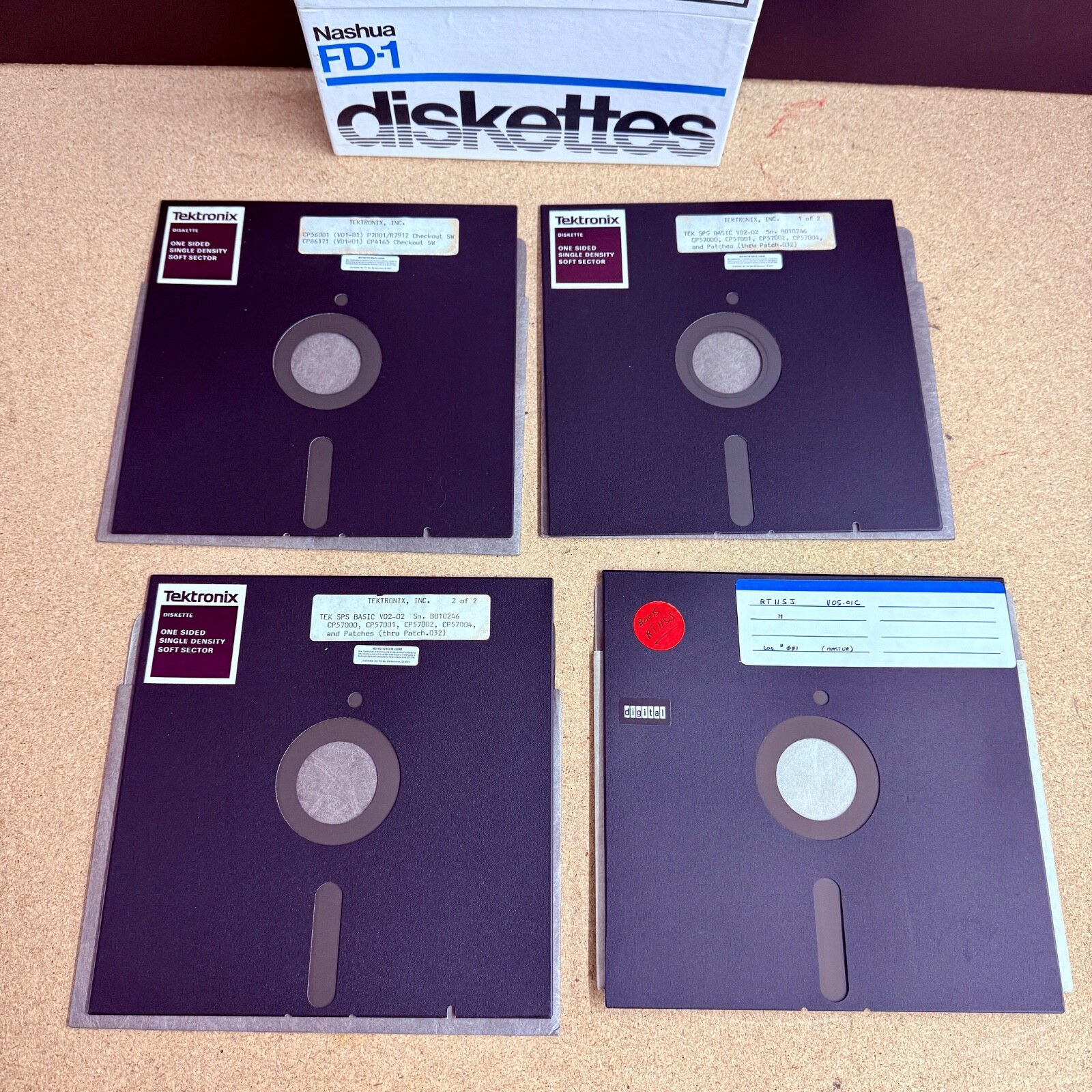 Vintage Digital and Tektronix Software 8 Inch Floppy Disk Set RT11 TEK SPS Basic
