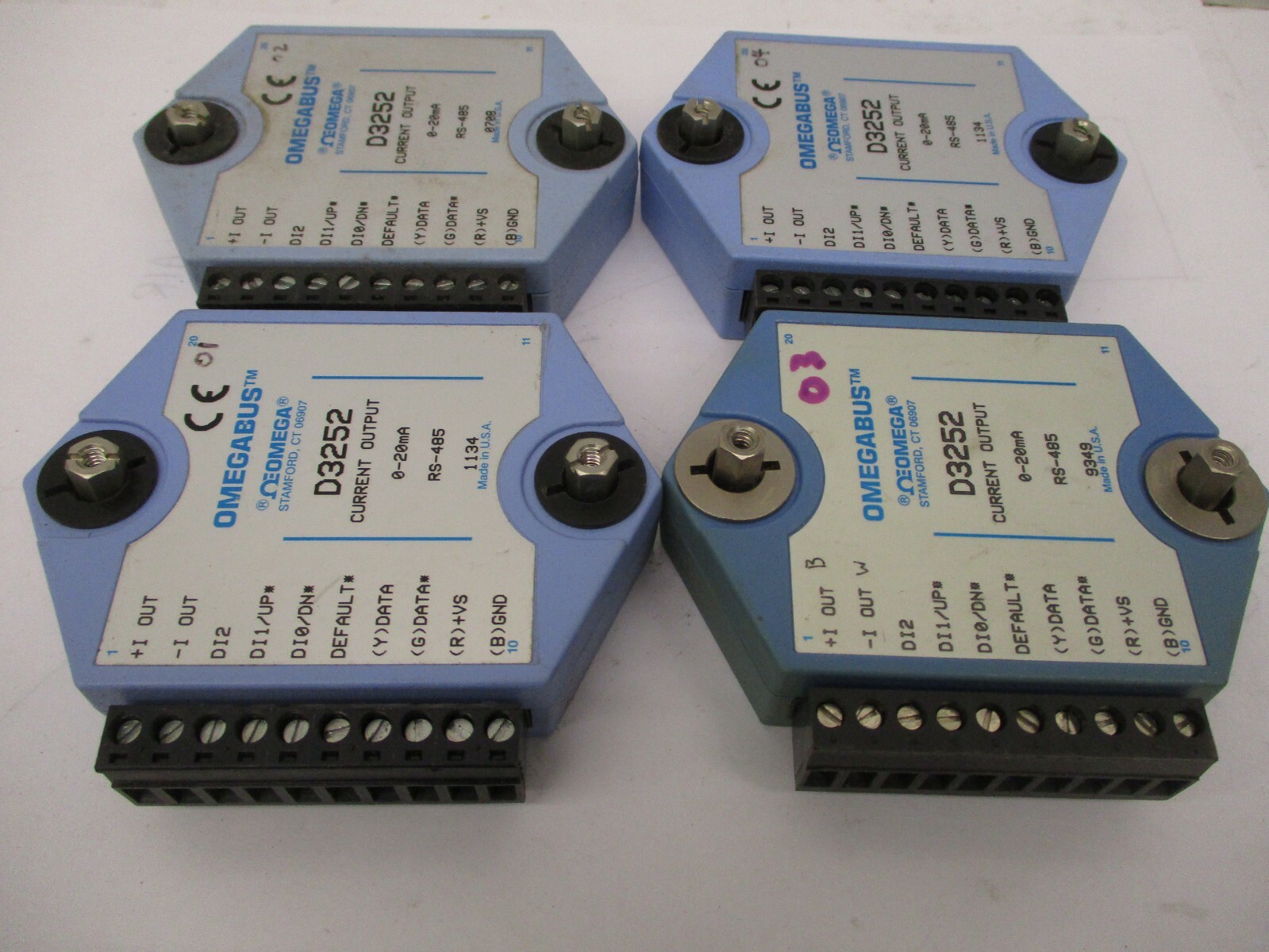 Lot of 4 Pieces Omegabus D3252 0-20mA RS-485 A4146WVS
