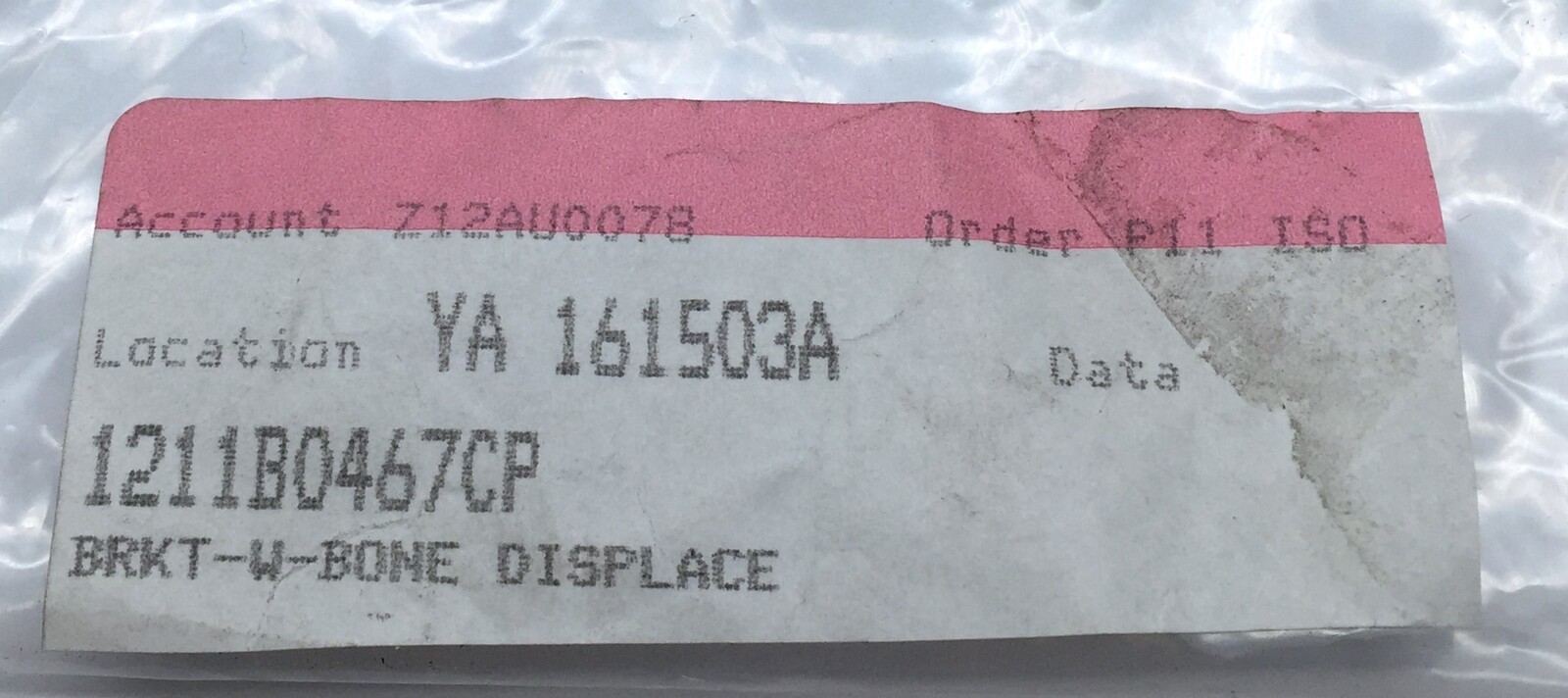 McLaren 1211B0467CP BRKT-W-Bone Displacement 11B0467CP.01