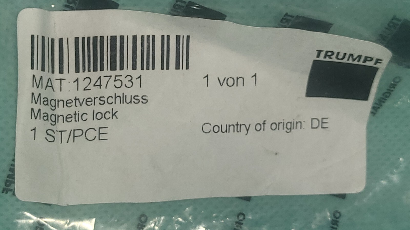 Trumpf 1247531 TC 500R-1300 Magnetic Lock Push Release OEM CNC LOT OF 6