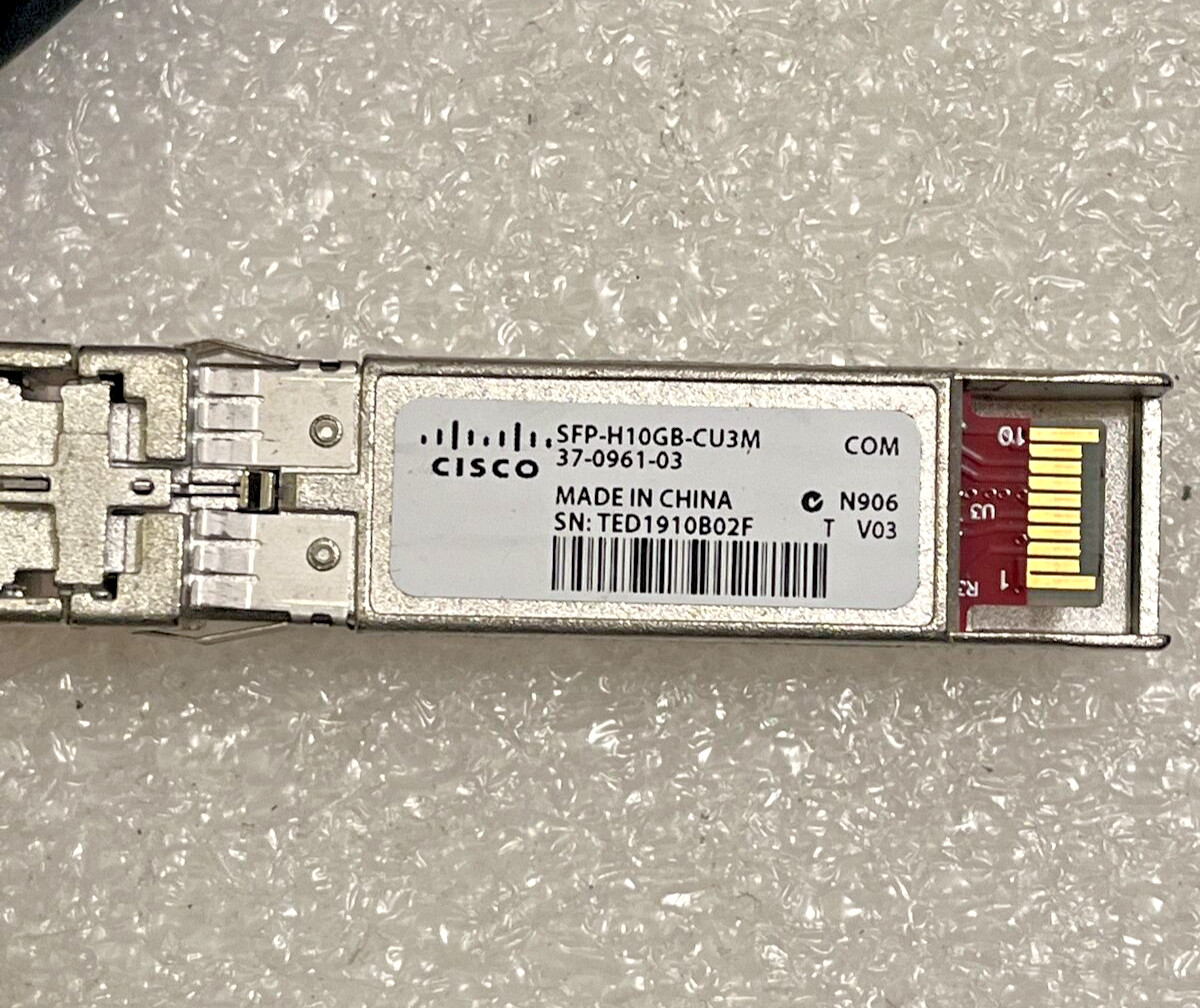 Genuine Cisco SFP-H10GB-CU3M 10GBASE-CU 37-0961-03 Meter Cable