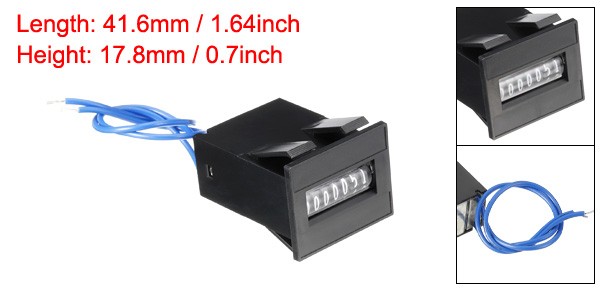 Electromagnetic Counter 7 Digit 0-9999999 Range Electronic Pulse Totalizer 7-24V