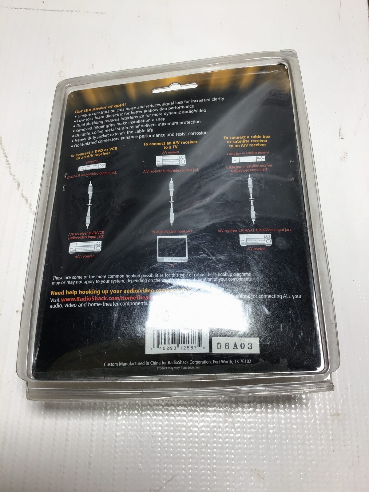 RadioShack 15-1520 Gold Series Mono Audio/Video Cable 12-Feet (3.6m)