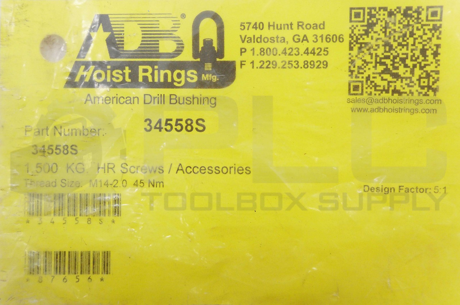 LOT OF 3 NEW AMERICAN DRILL BUSHING 34558S HR SCREW 1,500KG M14-2.0 45 NM