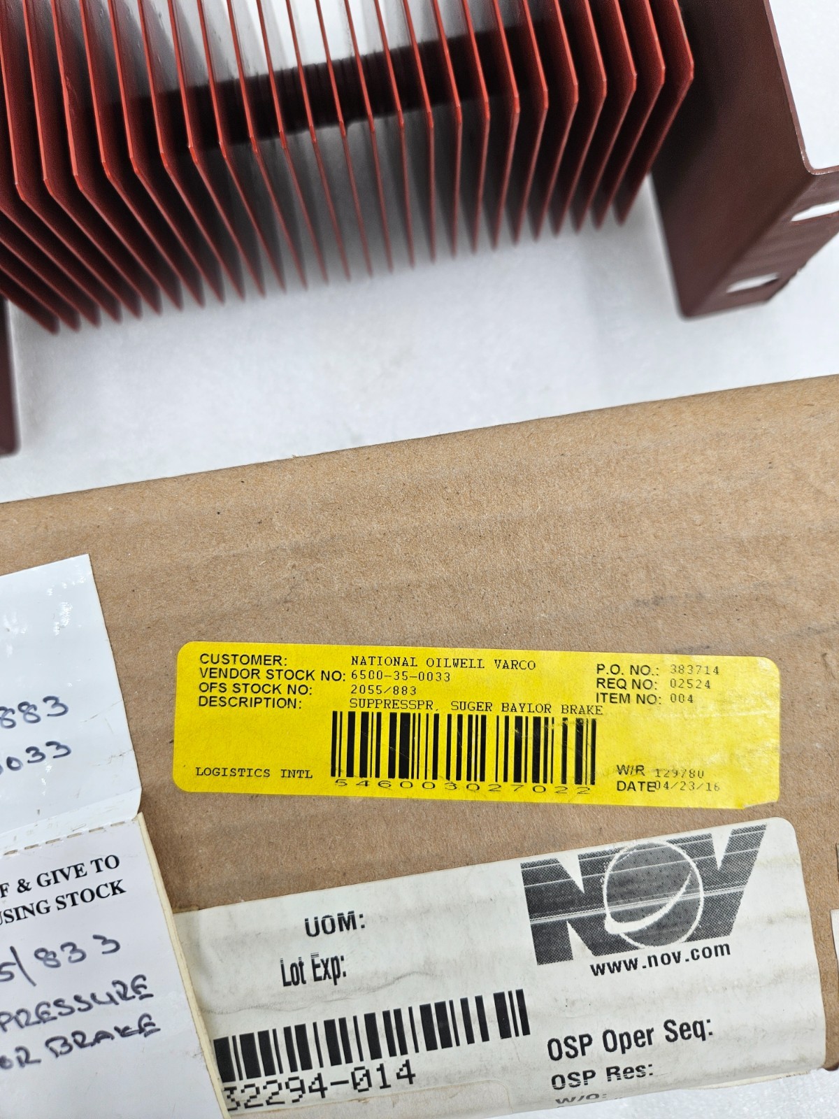NOV 6500-35-0033 SUPPRESSPR SUGER BAYLOR BRAKE [FAST SHIPPING]