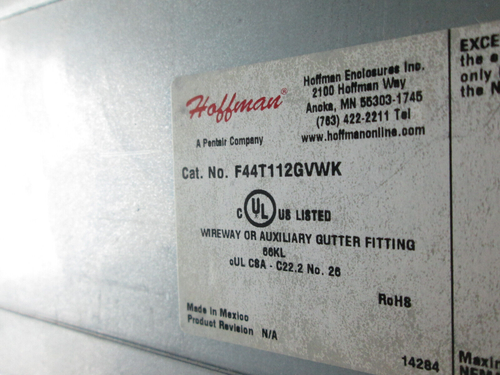 Lot of 4 New Hoffman Wireway Straight Sections 4″ x 4″ x 12″ Type 1 w Knockouts