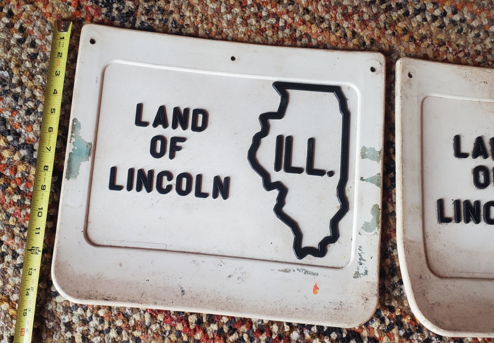 Pair Of Vintage Truck Trucker ” Land Of Lincoln” ILL Illinois Mud Flaps
