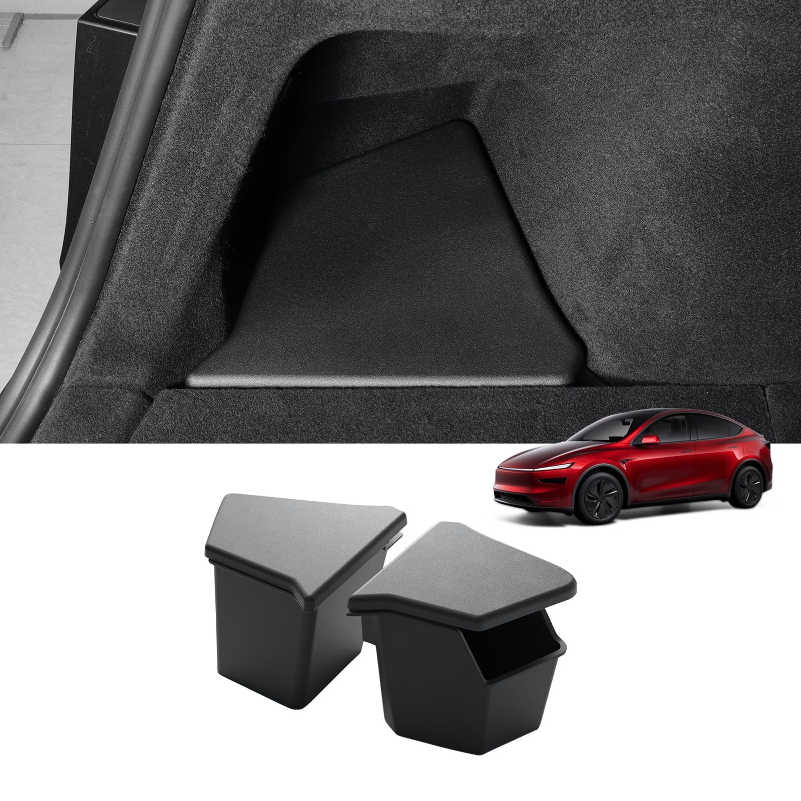 LUCKEASY Rear Trunk Storage Bins Fit for Tesla Model Y Juniper 2025 2026 Stan…