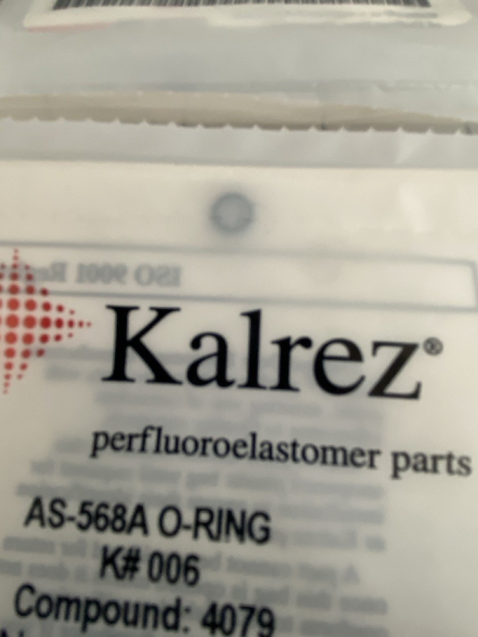 Kalrez AS-568A K#006 O-Ring Compound 4079 Novellus 22-00632-00