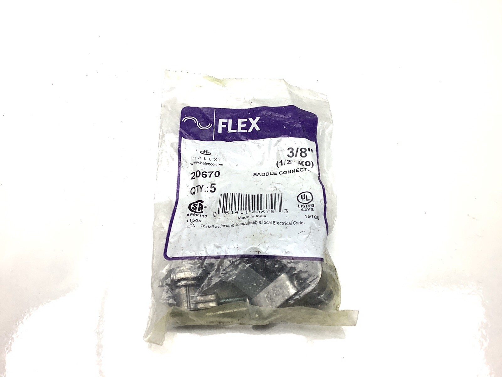 Halex Flex 3/8″ Saddle Connector 1 Pack 20670 NEW
