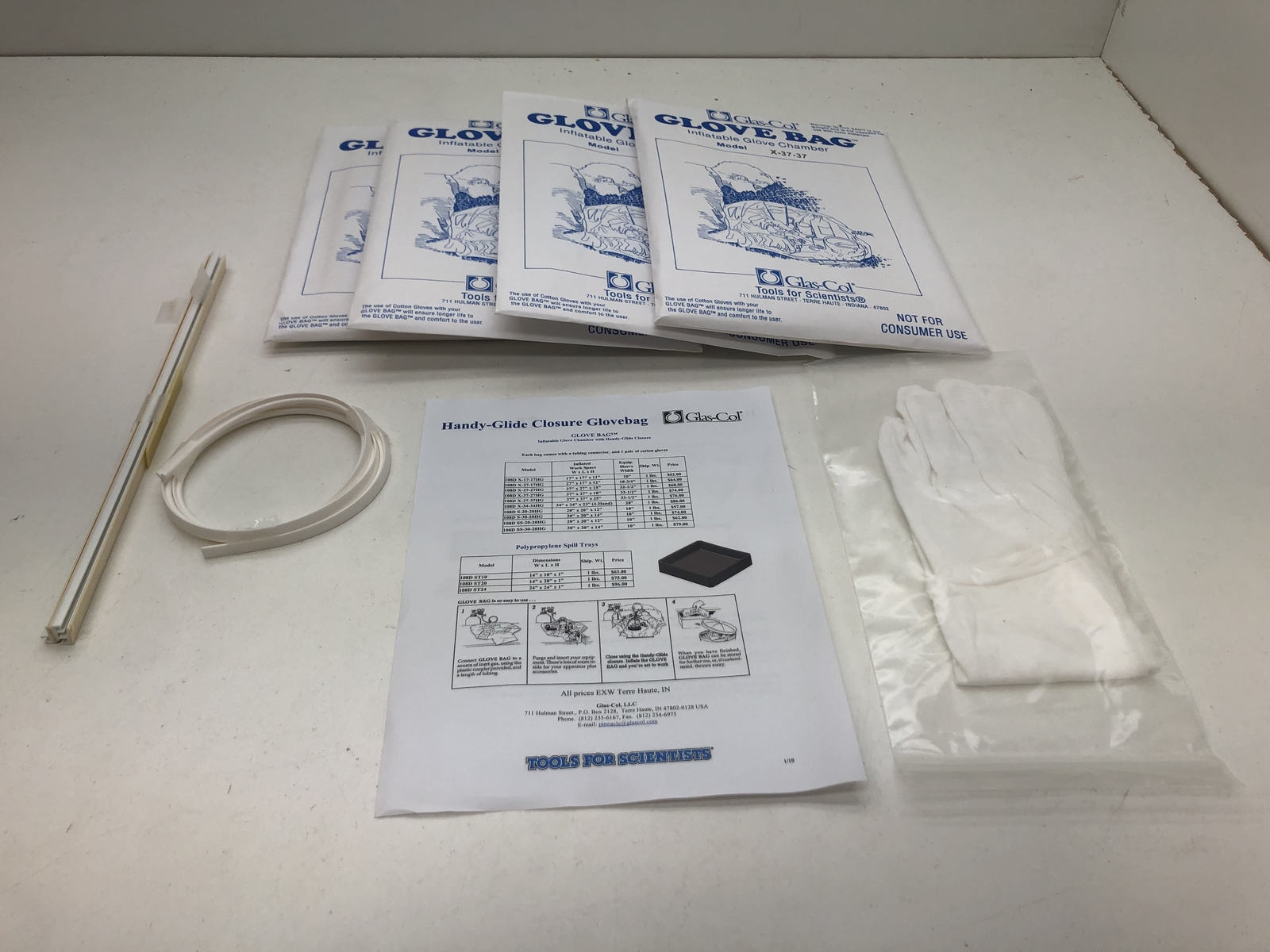 (QTY.4) GLAS-COL 108D-X37-37H INFLATABLE GLOVE CHAMBER