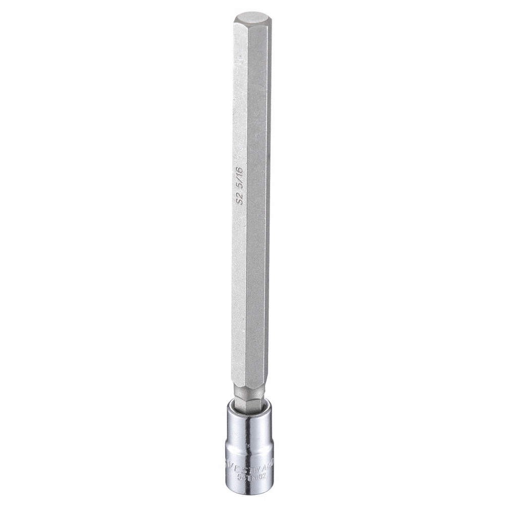 WESTWARD 54TM02 Socket Bit, Steel, 1/4 in, TpSz 5/16 in 54TM02