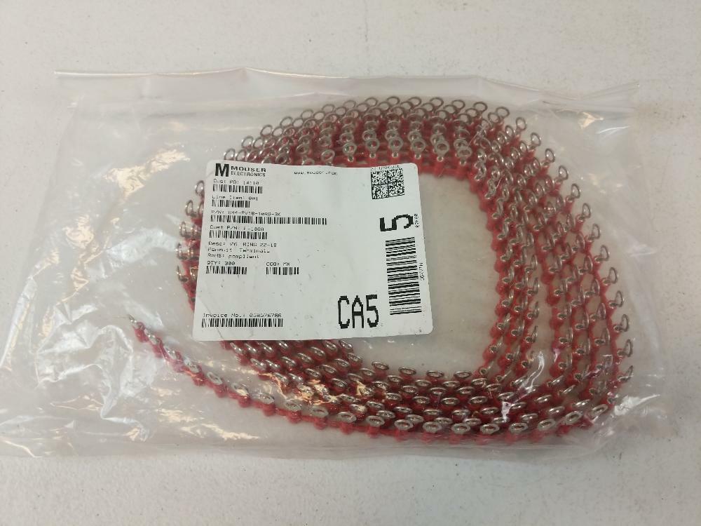 Mouser #644-PV18-10RB-3K VYL-RING 22-18 Panduit Terminals QTY 300