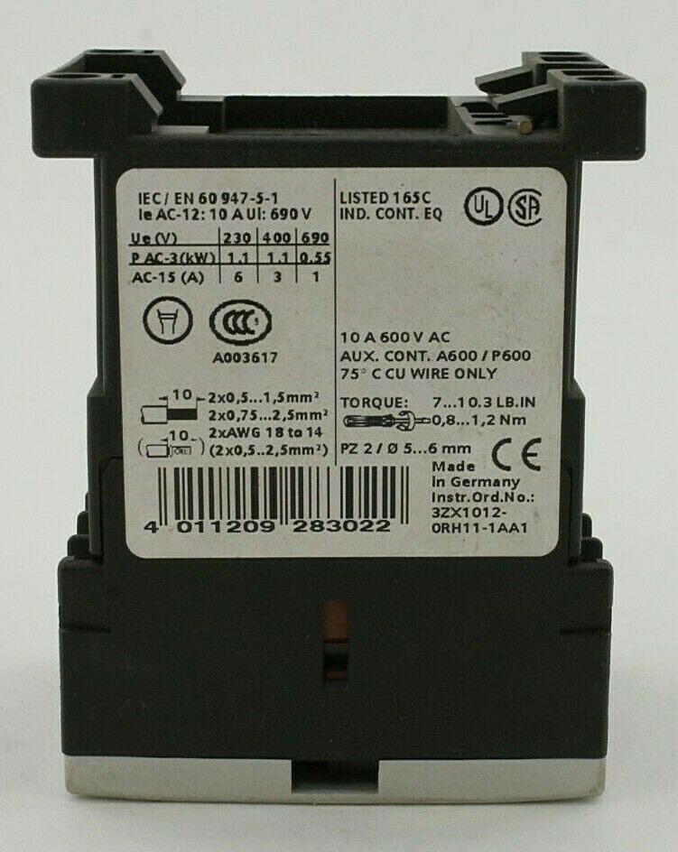 Siemens 3RH1140-1AK60 Contactor Relay
