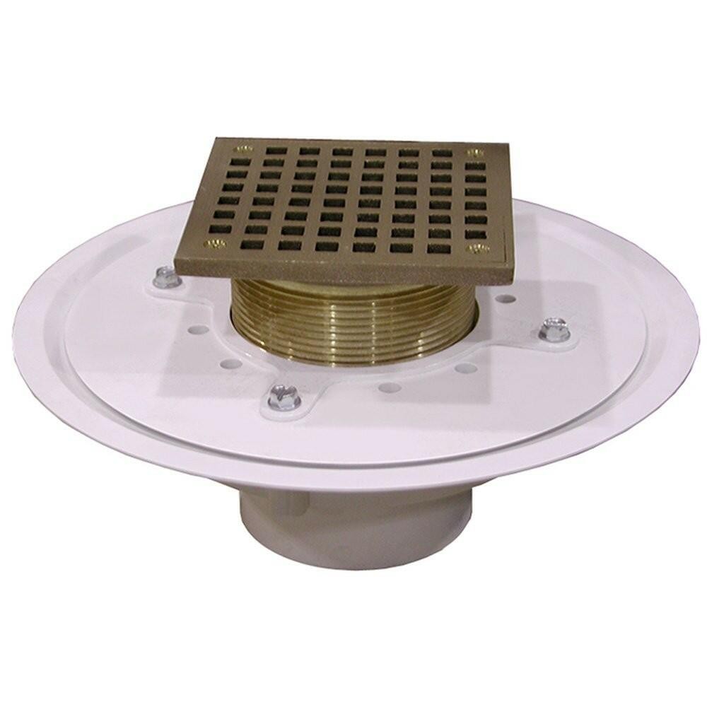 Jones Stephens Corp – 2 PVC Hd FLR Drn W/6 Sq BRZ Str/Spud