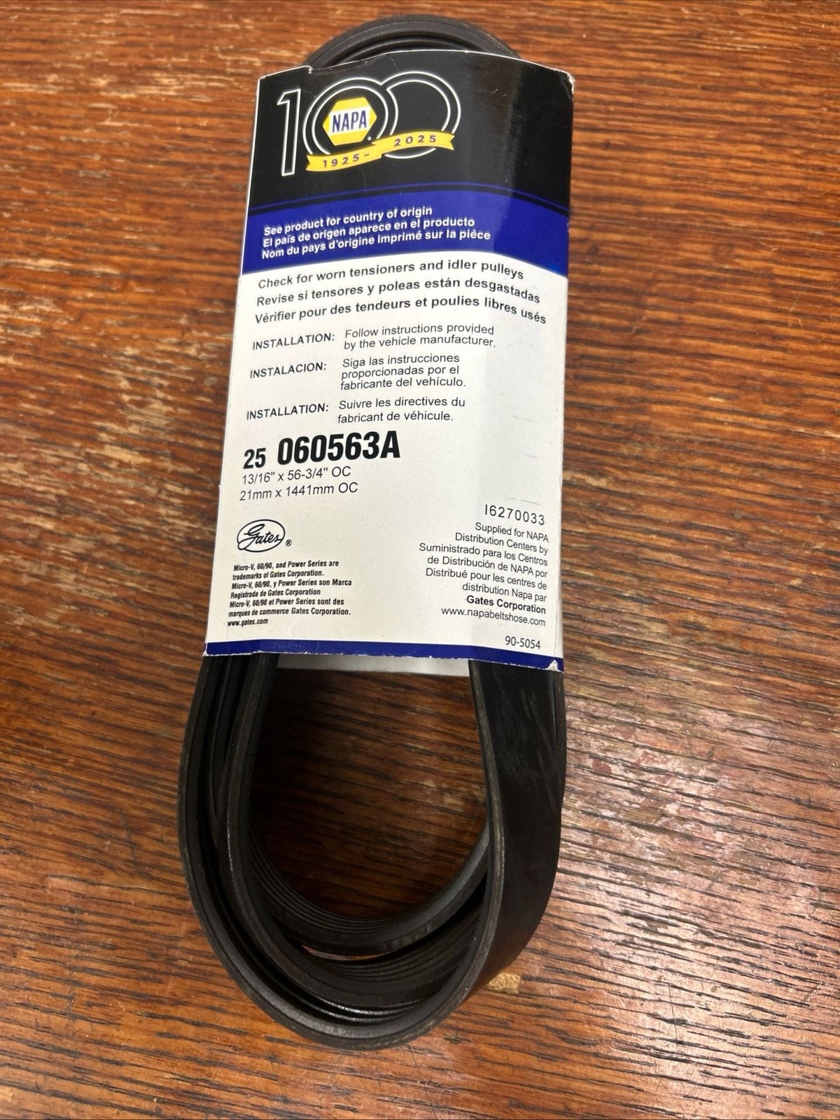 NAPA Power Series Micro-V Aramid Serpentine Belt 060563A / 6PK1430