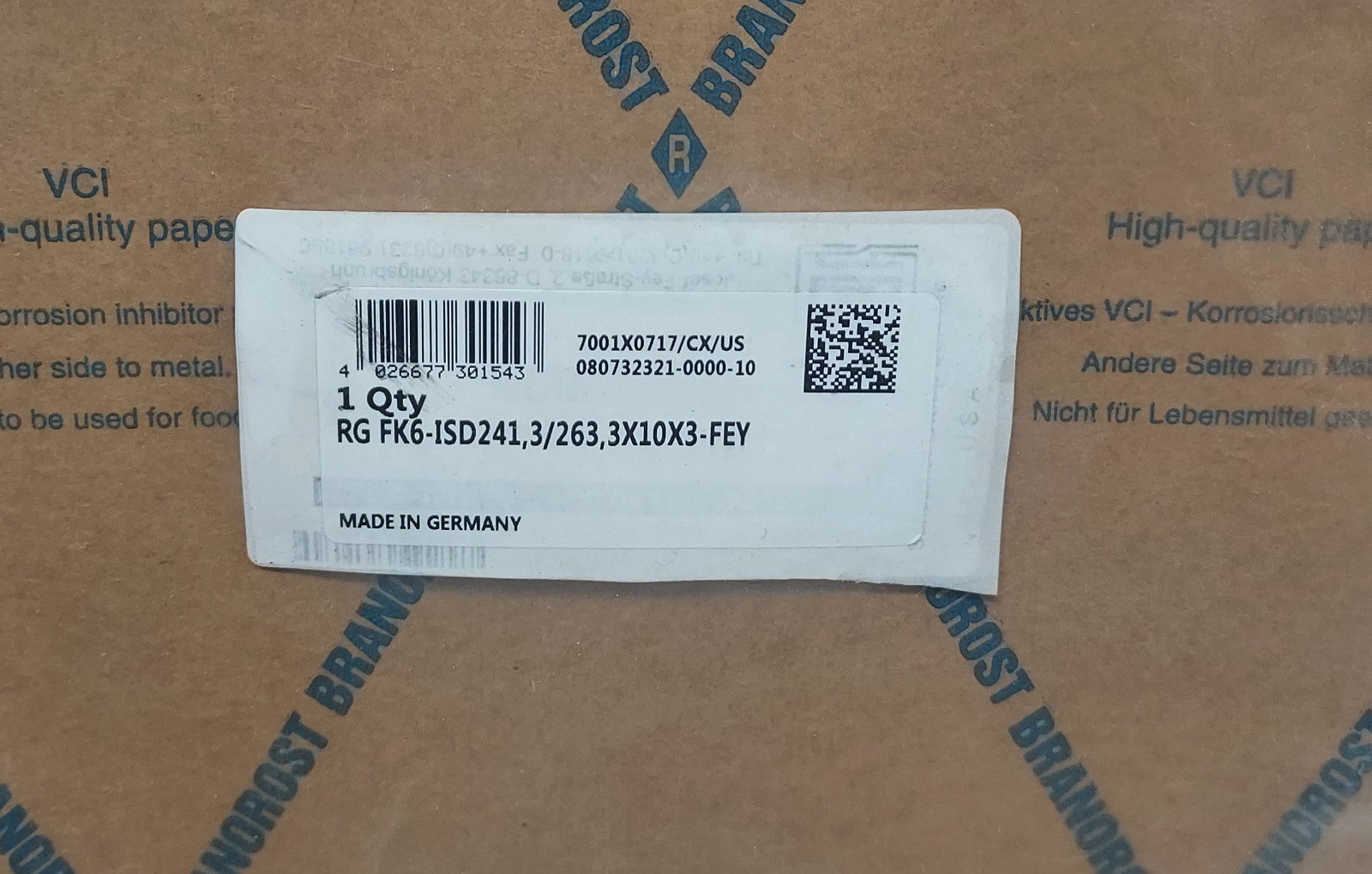 Fey Rg FK6-ISD241 3/263 3X10X3 Double Laminar Sealing Ring