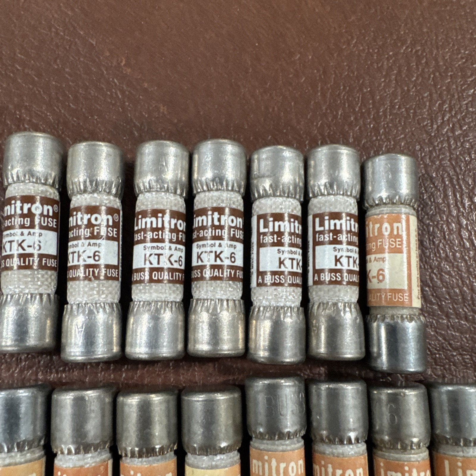 17x BUSSMANN KTK-6 LIMITRON FAST-ACTING FUSE 600V KTK 6