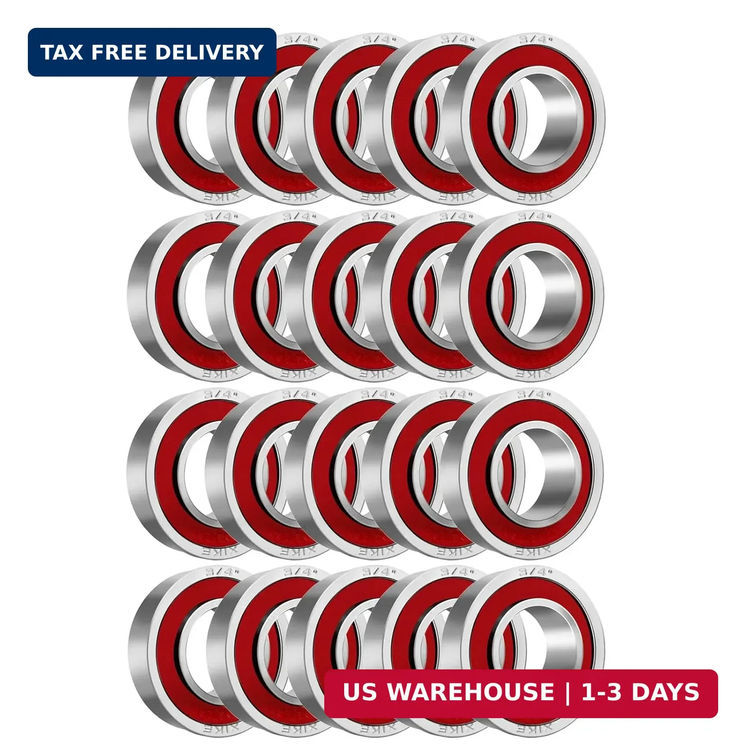XiKe 20 Pcs Flanged Ball Bearings ID 3/4″ x OD 1-3/8″, Applicable for Lawn Mower