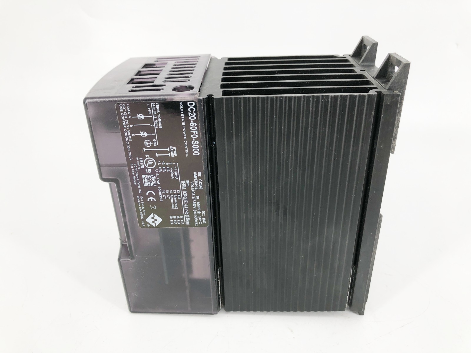 New Watlow DC20-60F0-S000 Solid State Power Control 40A 277-600VAC – No Box