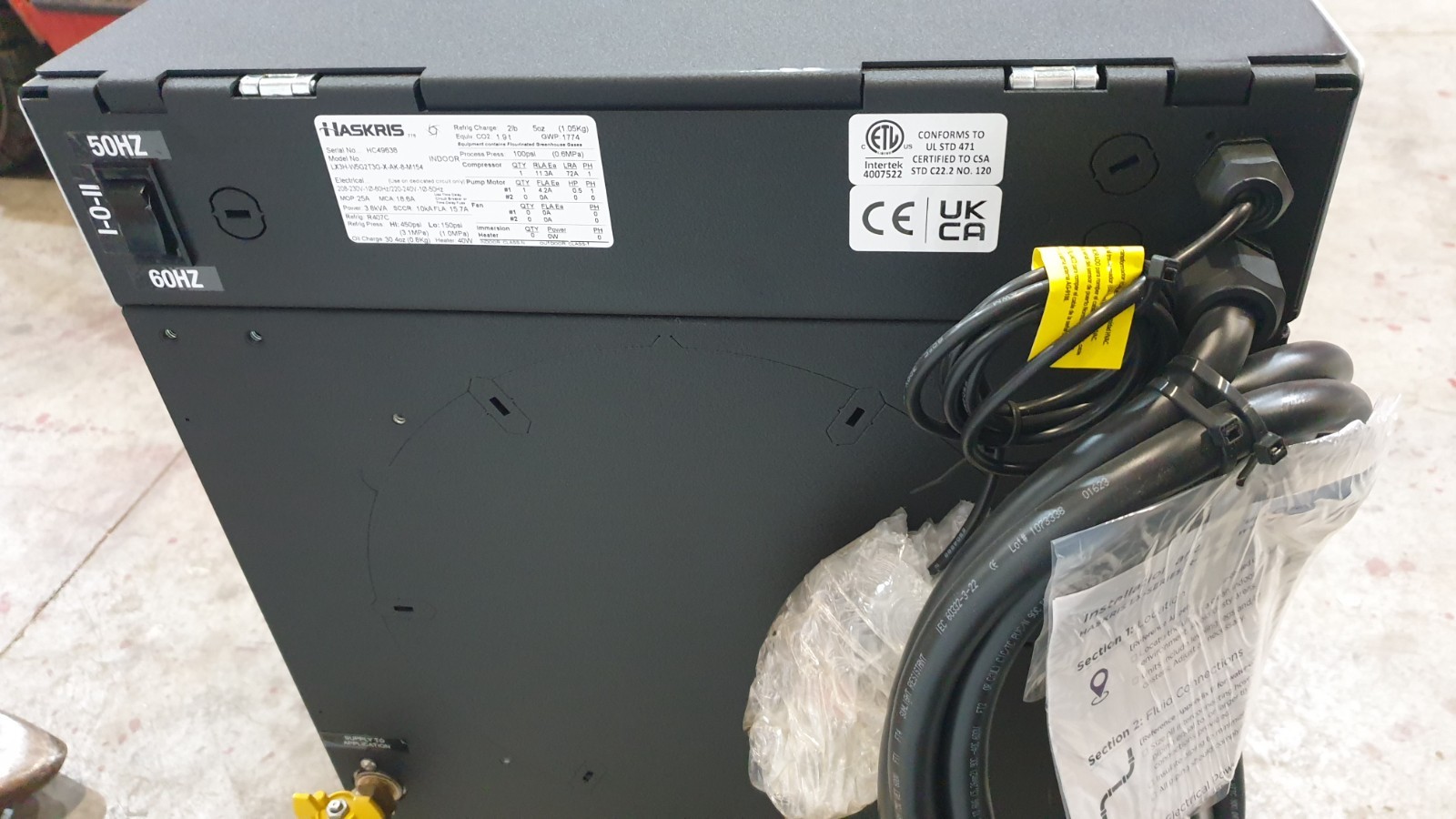 HASKRIS Temperature Control Chiller Unit Model LX3H-W5G2T3G-X-AK-8-M154 (R407C)