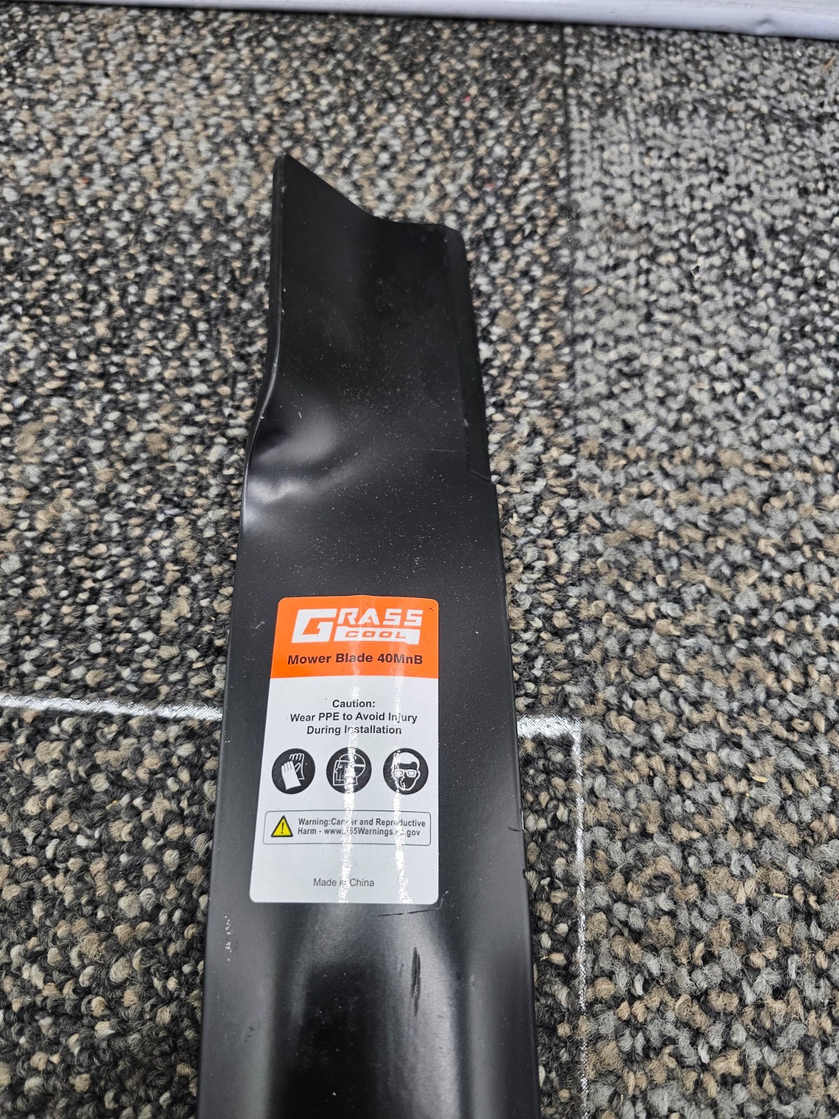 (QTY 2) Mower Blade 40MnB 21″ Length Black GrassCool Point Star