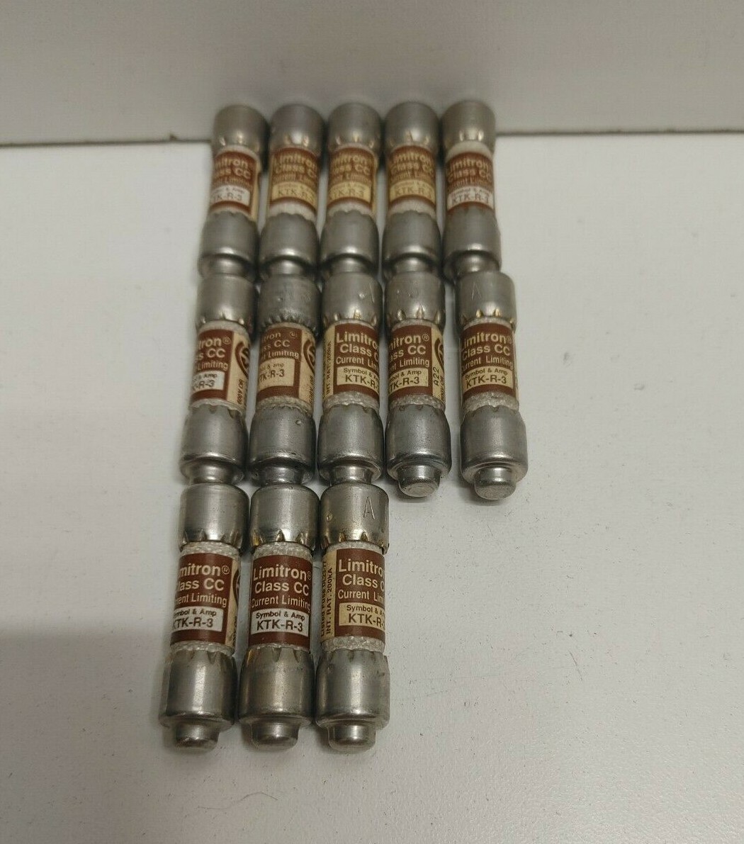 LOT OF 13 NEW OLD STOCK! BUSSMANN LIMITRON 3A 600V CC-CLASS FUSES KTK-R-3