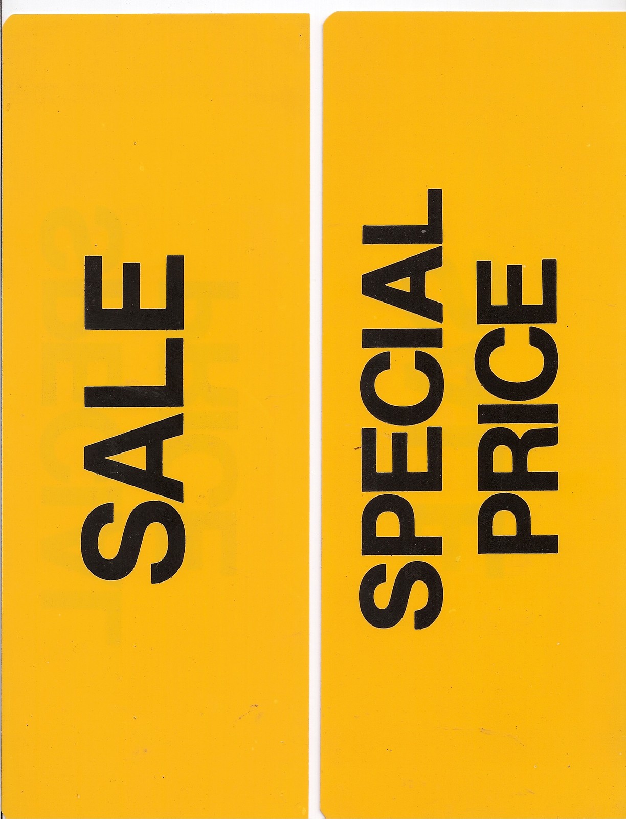 2 Sided Sale ~ Special Price 4 1/2″ x 11″ Retail Business Yellow Black