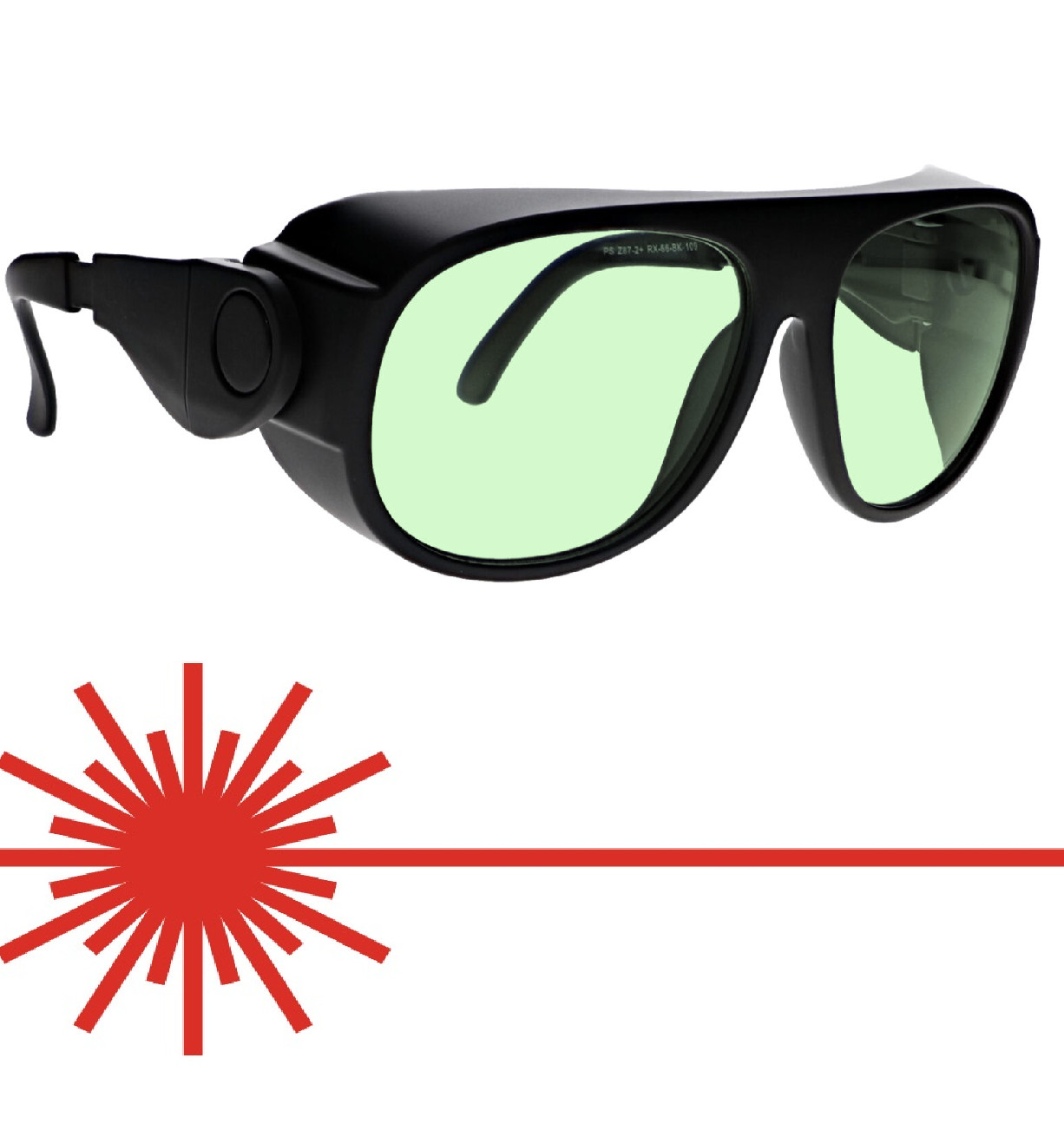 Phillips Safety C2KG5 Laser Safety Glasses 66 Permanent Side Shields Black Frame