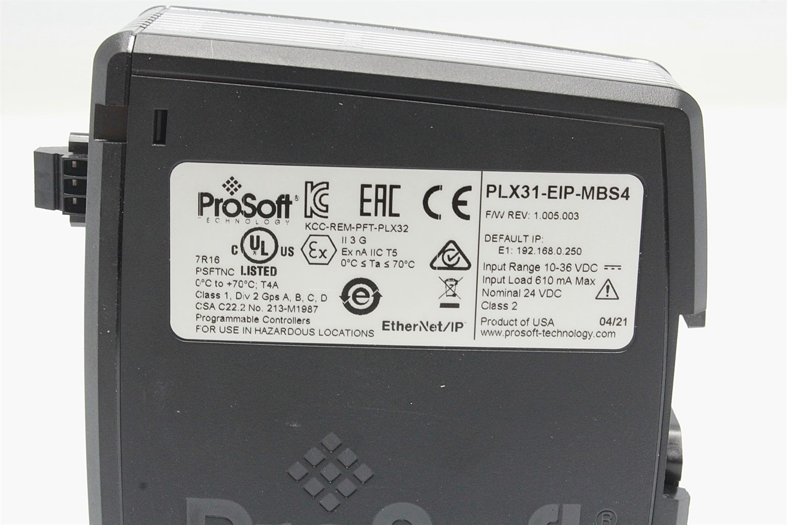 NEW ProSoft PLX31-EIP-MBS4 Gateway EtherNet/IP to Modbus Serial 4 Port