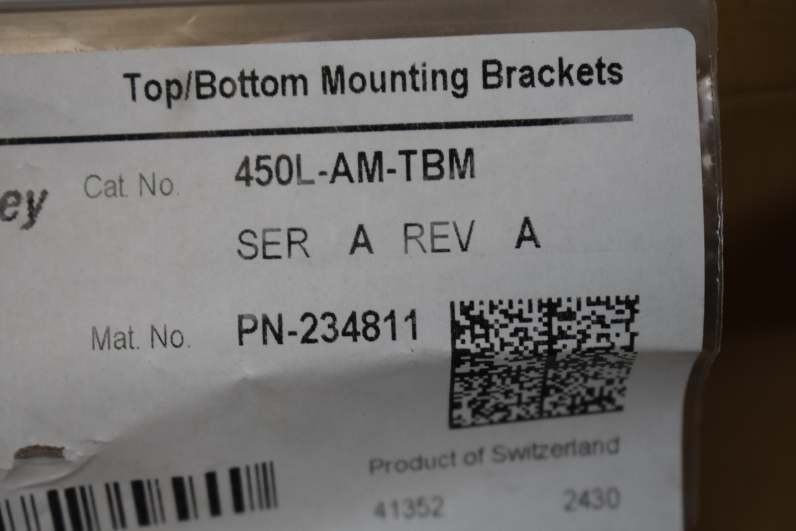 Allen Bradley 450L-AM-TBM Top Bottom Mount Brackets w/ 30mm w Test Rod Black