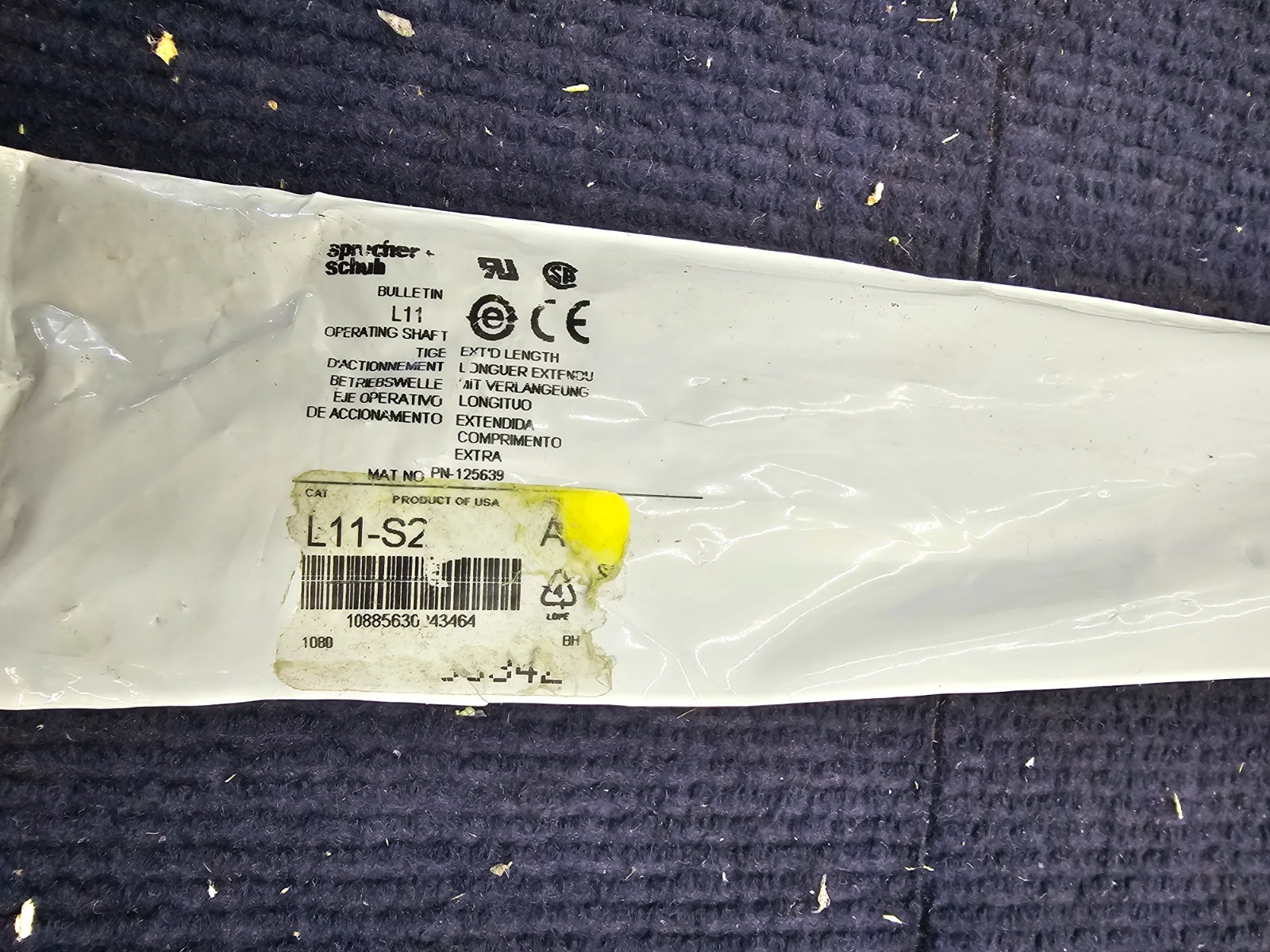 Sprecher + Schuh L11-S2: L11 Switch Operator Shaft, 20.787 in Length 125639