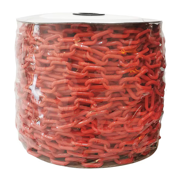 Zoro Select 33HF98 Plastic Chain, Red, 200 ft Length, Gloss