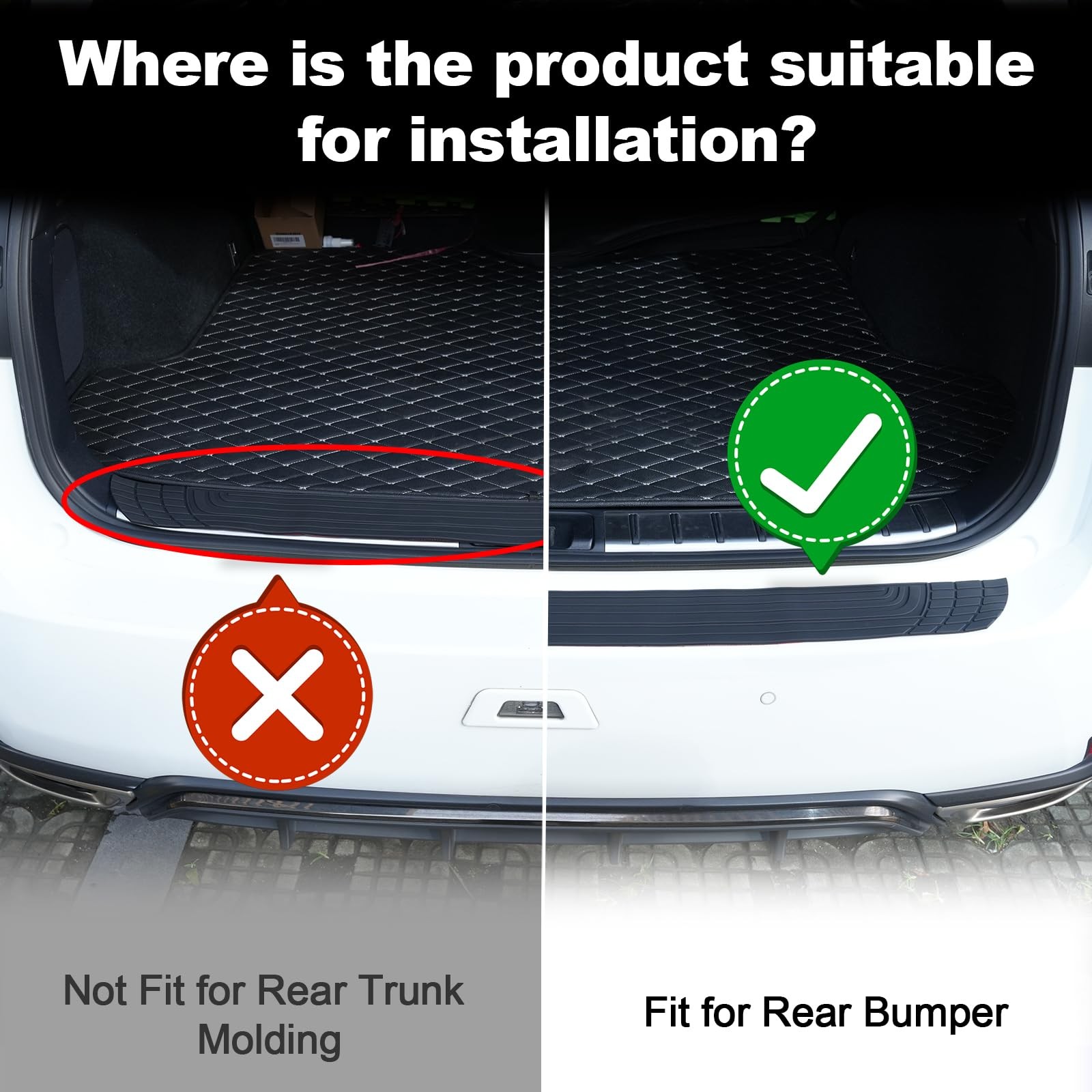 42″ Anti-Scratch Universal Rubber Rear Bumper Protector for Car SUV Trunk