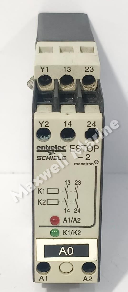 ENTRELEC SCHIELE ESTOP-2 MECOTRON EMERGENCY STOP RELAY 2.450.800.00