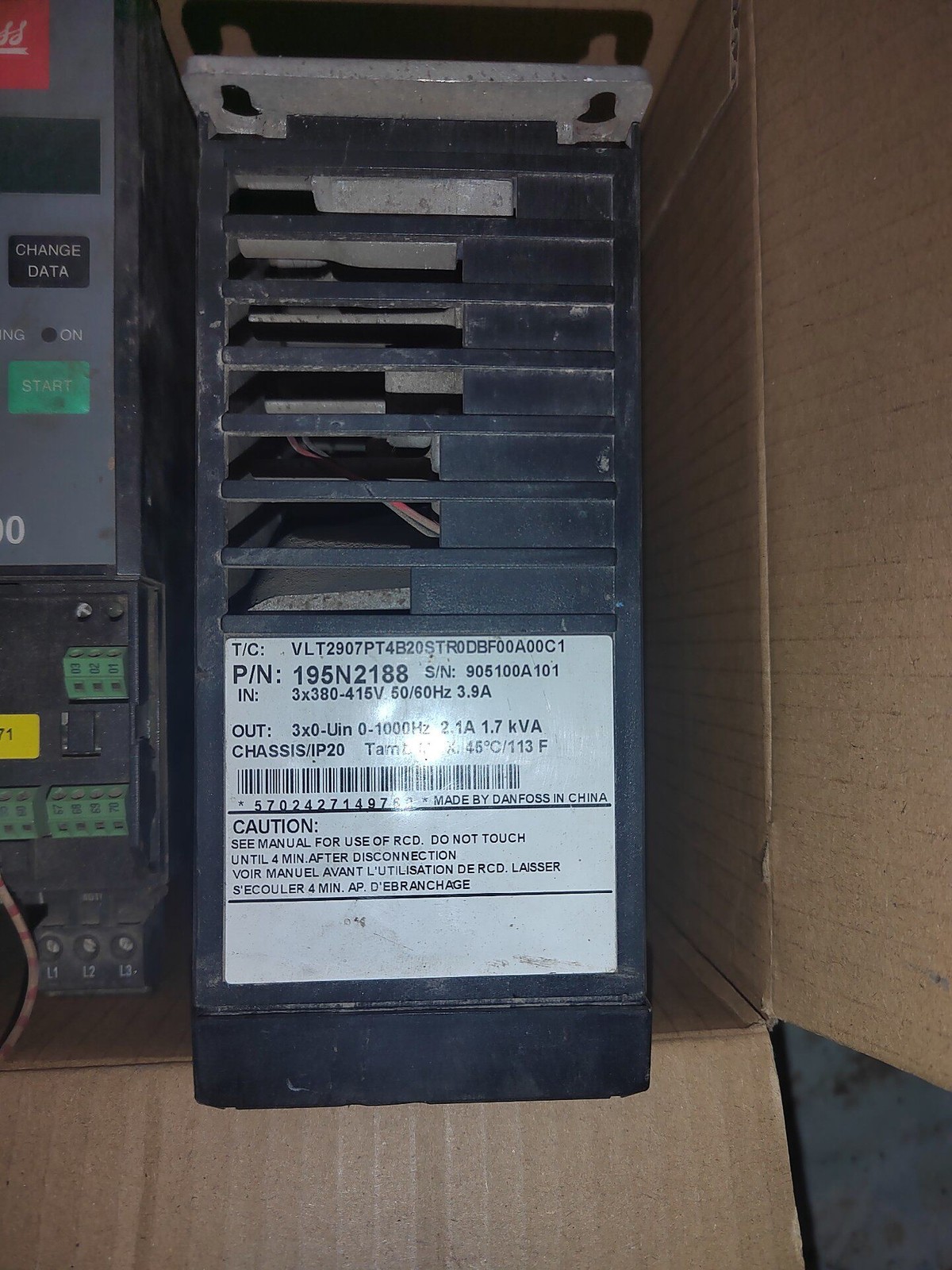 1P Danfoss VLT2900 1.5KW Inverter