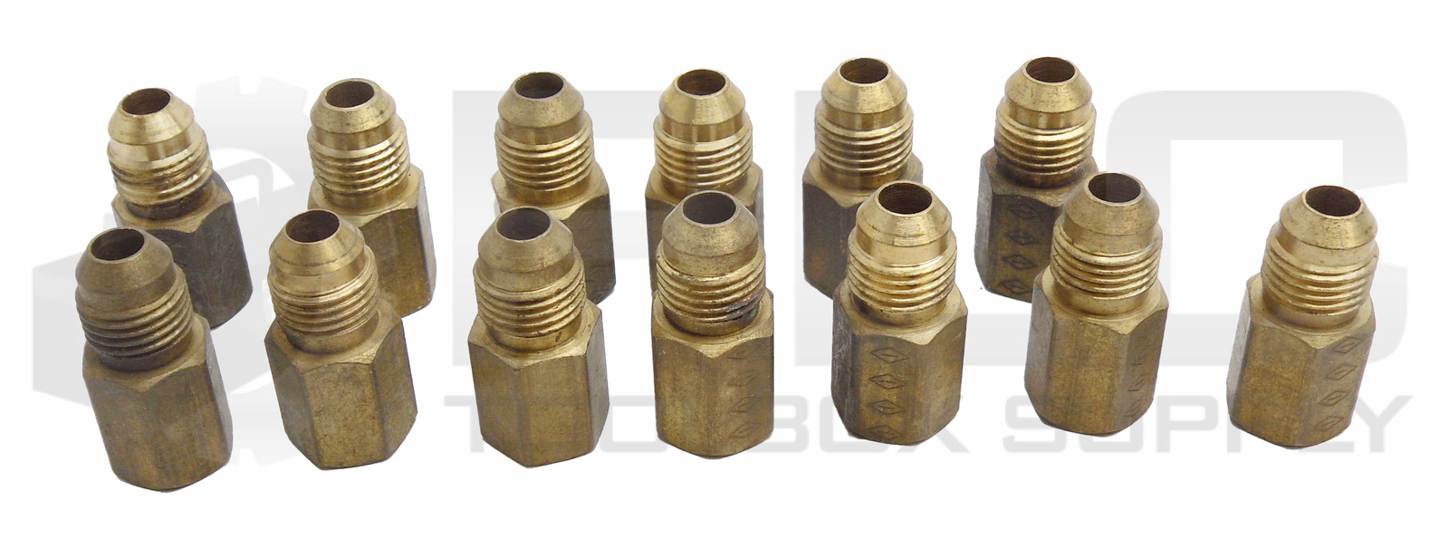 LOT OF 13 NEW 5/16″ ID X 1/2″ OD MALE FLARE FITTINGS BRASS