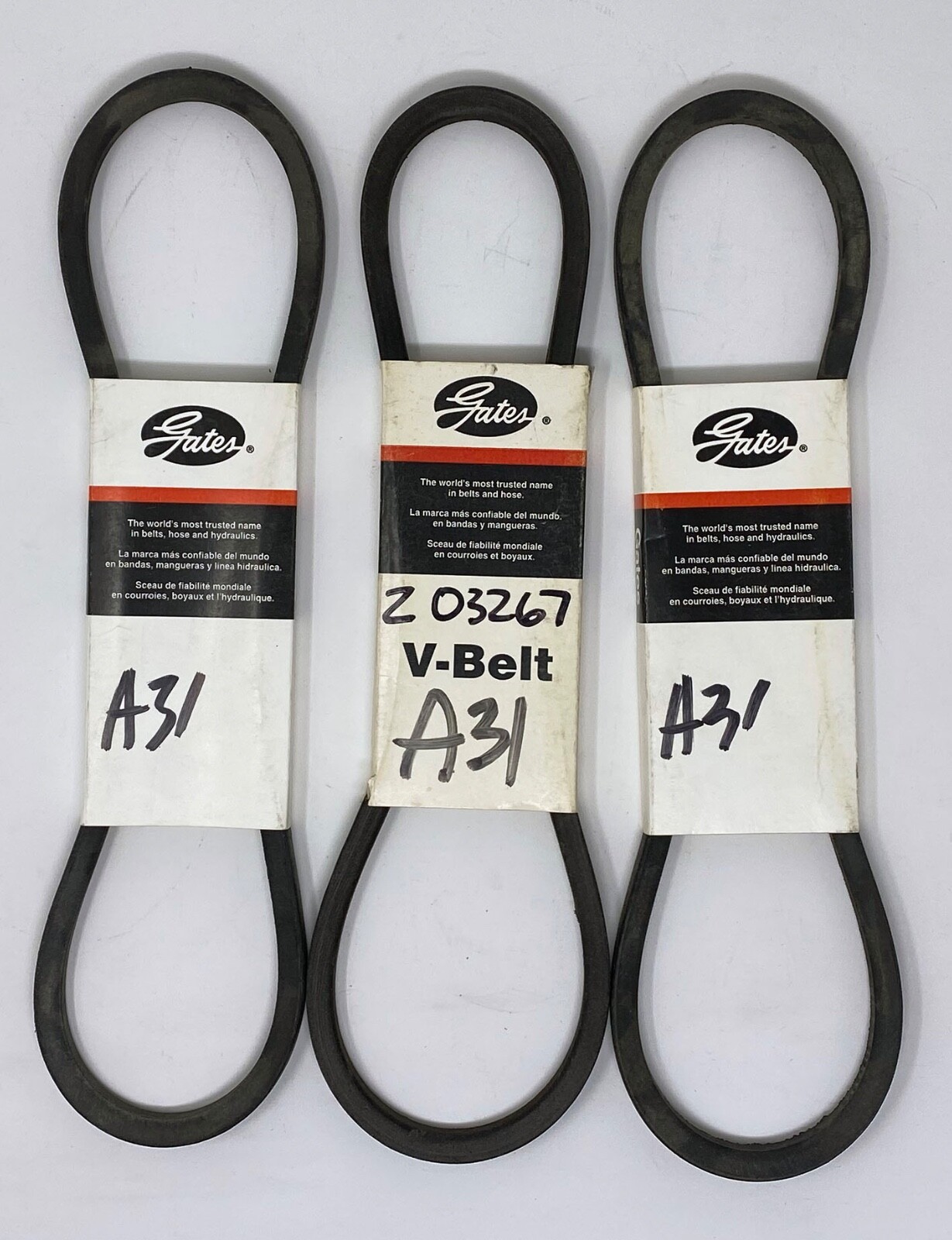 Brand New Gates Hi-Power II #A31 9002-2031 V-Belt 3 Pack FREE USA SHIPPING