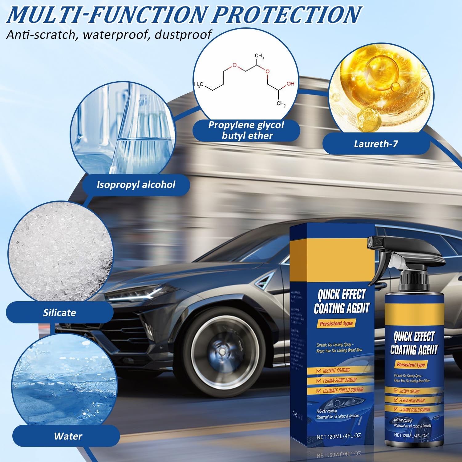 2PCS Nano Quick Coat Restore – 4.23 Fl Oz Quick Effect Coating Agent for Car,…