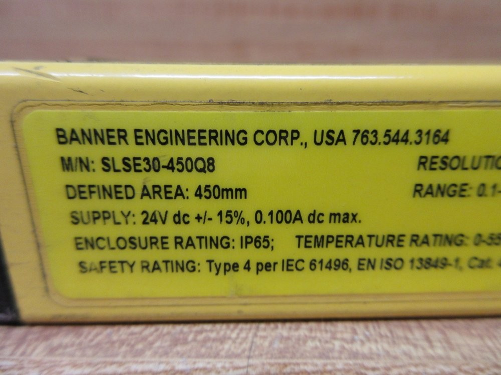 Banner SLSE30-450Q8 EZ-Screen Safety Light Curtain SLSE30450Q8